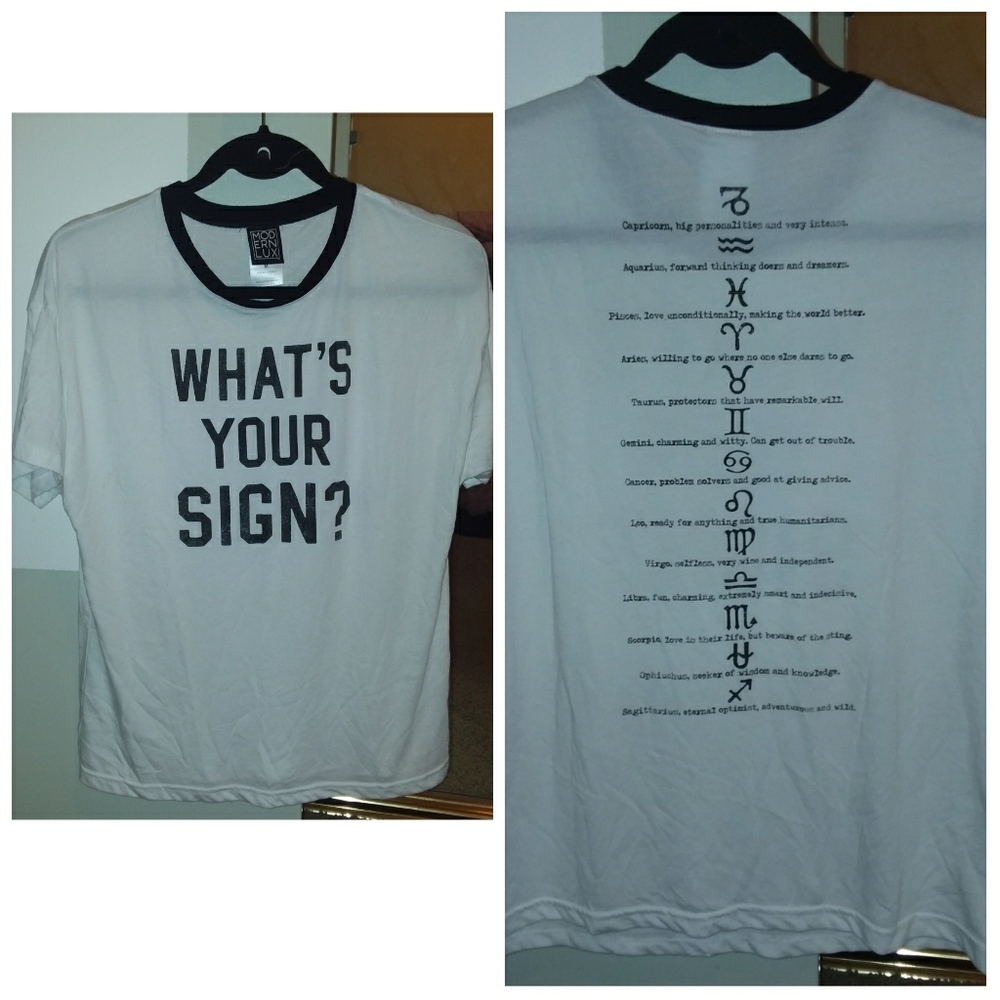 What's your sign zodiac astrology tee size medium